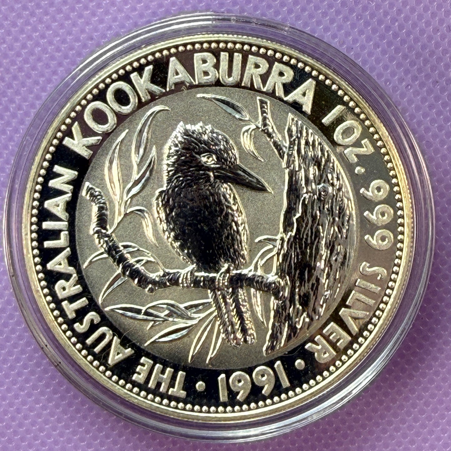 1991 Australia Kookaburra 1 oz Silver Coin .999 Fine Silver Coin