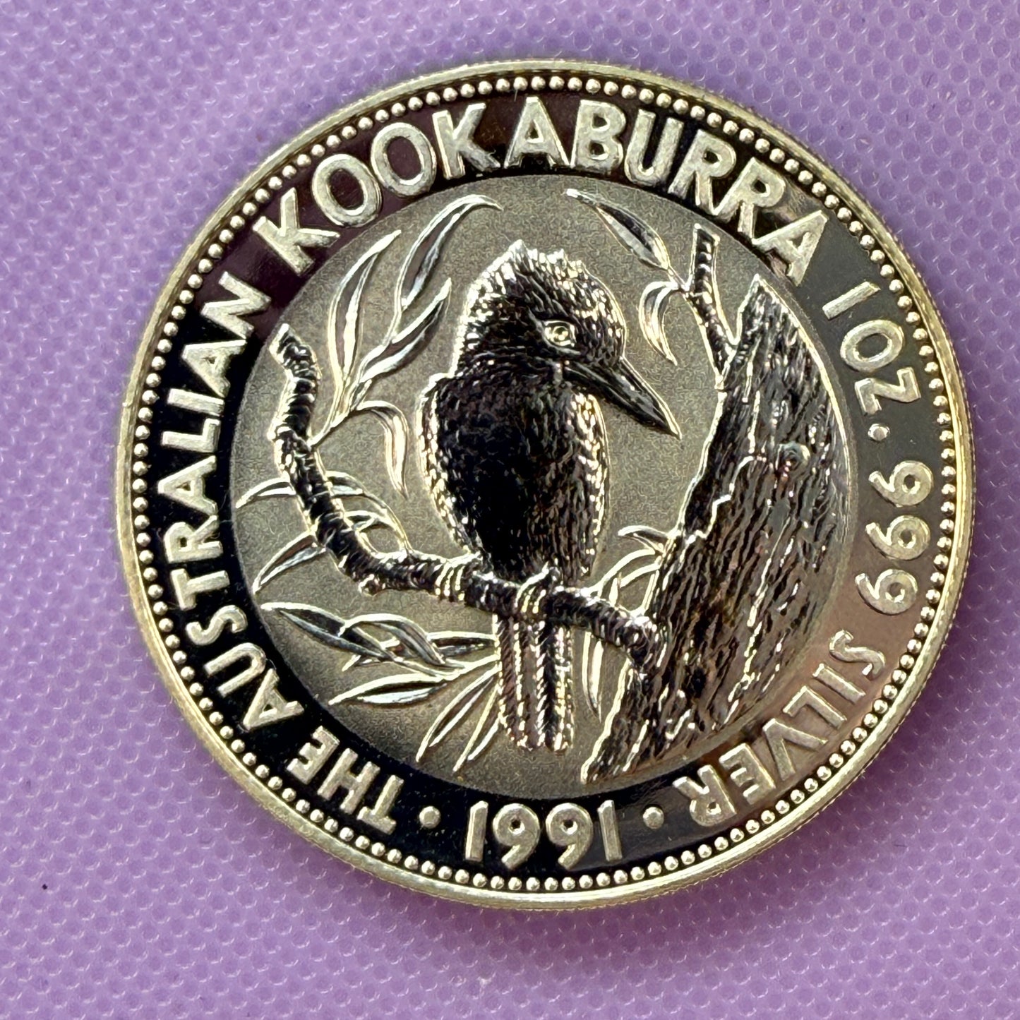 1991 Australia Kookaburra 1 oz Silver Coin .999 Fine Silver Coin