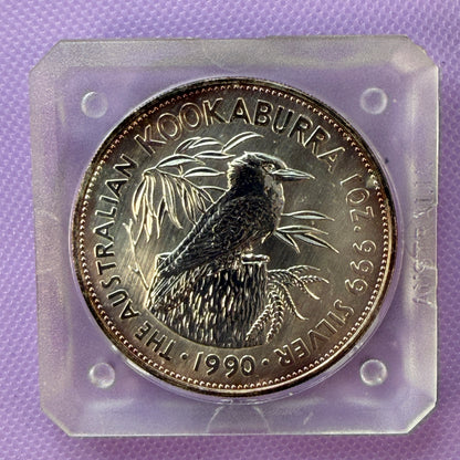 1990 Australia Kookaburra 1 oz Silver Coin .999 Fine BU