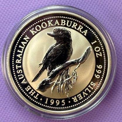 1995 Australia Kookaburra 1 oz Silver Coin .999 Fine Silver Coin