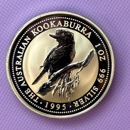 1995 Australia Kookaburra 1 oz Silver Coin .999 Fine Silver Coin