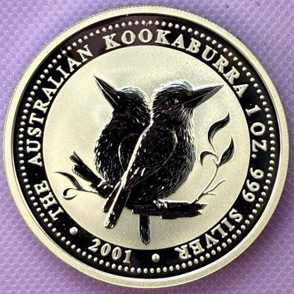 2001 Australia Kookaburra 1 oz Silver Coin .999 Fine Silver Coin
