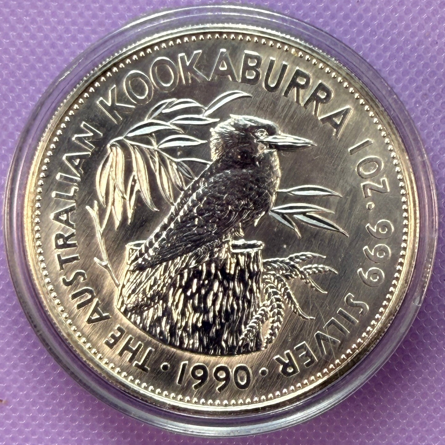 1990 Australia Kookaburra 1 oz Silver Coin .999 Fine BU