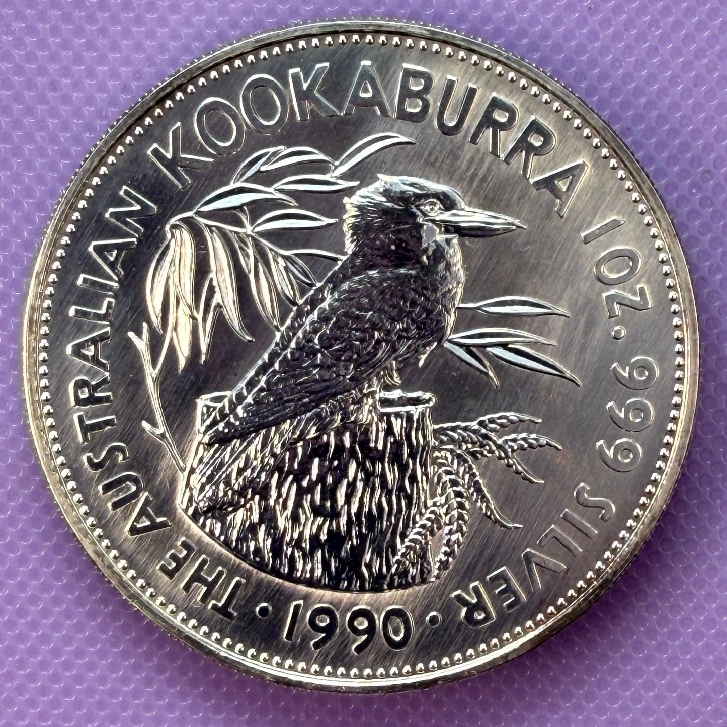 1990 Australia Kookaburra 1 oz Silver Coin .999 Fine BU