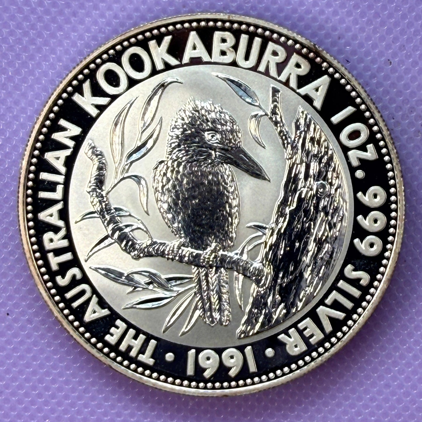 1991 Australia Kookaburra 1 oz Silver Coin .999 Fine Silver Coin