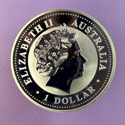 2001 Australia Lunar Series I Year of the Snake 1 oz Silver Coin