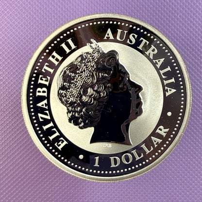 2001 Australia Lunar Series I Year of the Snake 1 oz Silver Coin