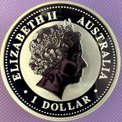 2006 Australia Lunar Series I Year of the Dog 1 oz Silver Coin Gilded