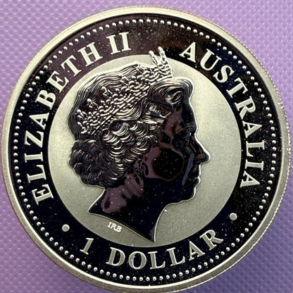 2001 Australia Lunar Series I Year of the Snake 1 oz Silver Coin