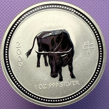 2007 2009 Australia Lunar Series I Year of the Ox 1 oz Silver Coin