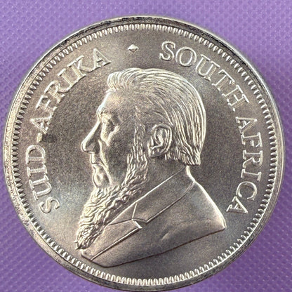 Moneda de plata Krugerrand de Sudáfrica de 2024 BU coleccionable