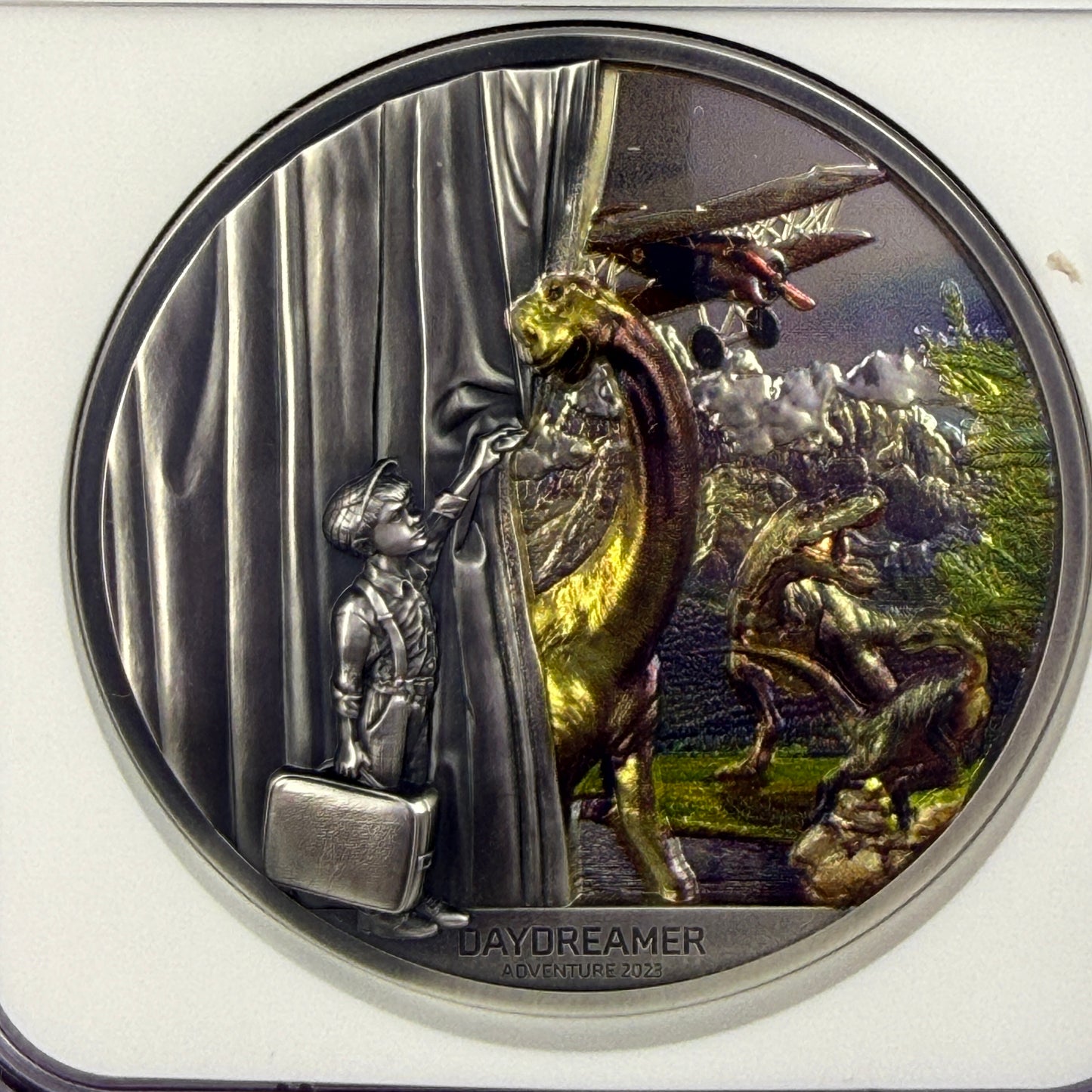 2023 Palau Daydreamer Adventure 2 oz Silver Antiqued Coin NGC MS70 Seven K Label