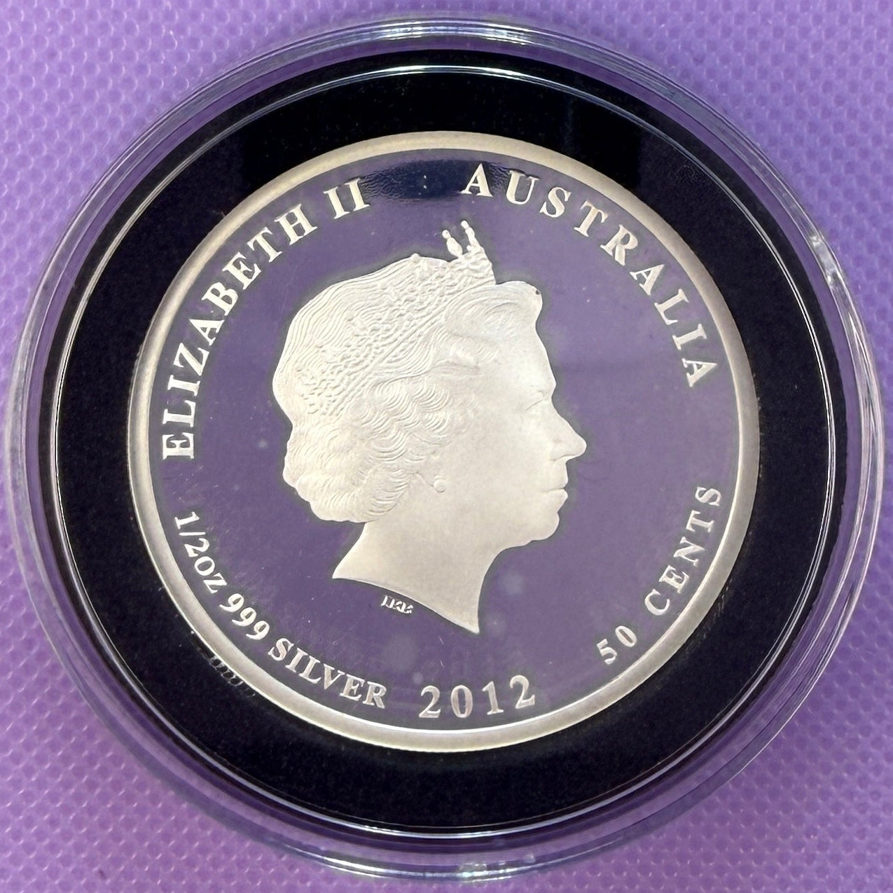 2012 Australia Year of the Dragon 1/2 oz Silver Proof Colorized Coin | Perth Mint | Box & COA (Copy)