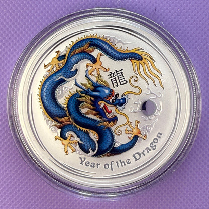 2012 Australia Year of the Dragon 1 oz Silver Proof Colorized Coin ANDA Sydney Show Special | Perth Mint