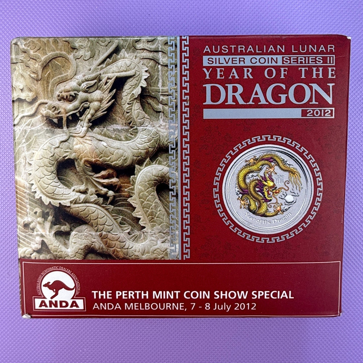2012 Australia Year of the Dragon 1 oz Silver Proof Colorized Coin ANDA Melbourne Show Special | Perth Mint