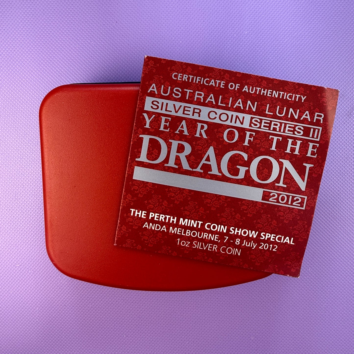 2012 Australia Year of the Dragon 1 oz Silver Proof Colorized Coin ANDA Melbourne Show Special | Perth Mint