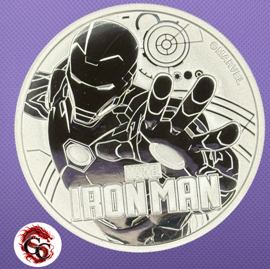 2018 Tuvalu Marvel Iron Man 1 oz Silver Coin in Original Capsule