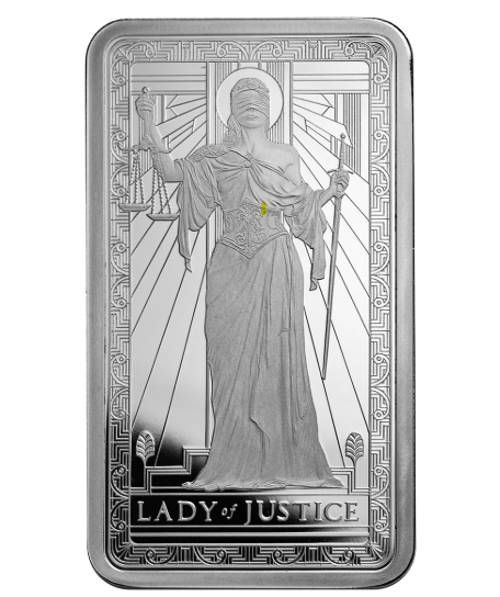 PAMP Lady of Justice Collectible Silver Bar in Capsule