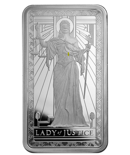 PAMP Lady of Justice Collectible Silver Bar in Capsule