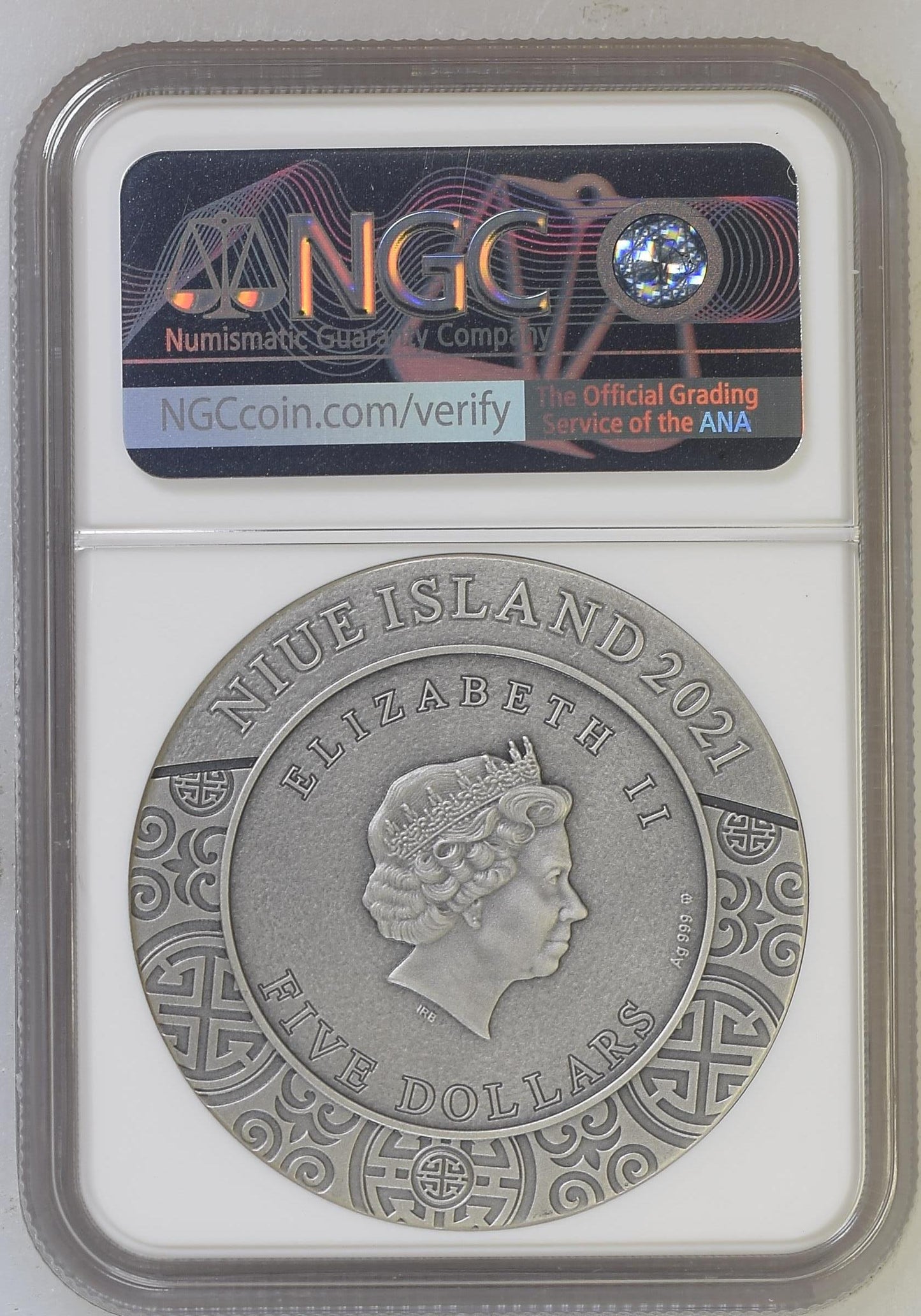 2021 Niue Famous Chinese Warriors Sima Yi 2 oz Silver Antiqued Coin NGC MS70 Seven K Label