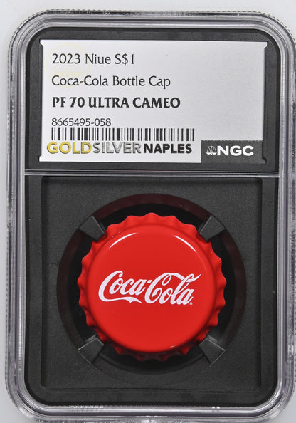 2023 Niue Coca-Cola Bottle Cap 6g Silver Proof NGC PF70 Ultra Cameo | Top Pop
