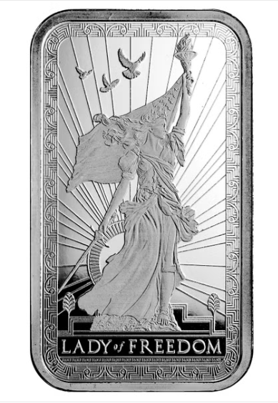 PAMP Lady of Freedom Collectible Silver Bar in Airtite Capsule