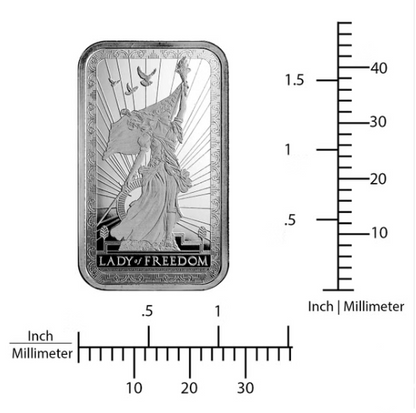 PAMP Lady of Freedom Collectible Silver Bar in Airtite Capsule