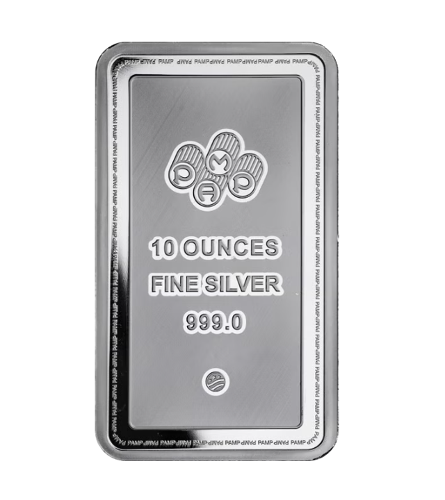 PAMP Suisse Lady of Justice 10 oz .999 Silver Bar in Capsule