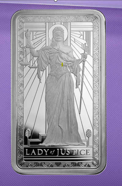 PAMP Lady of Justice Collectible Silver Bar in Capsule