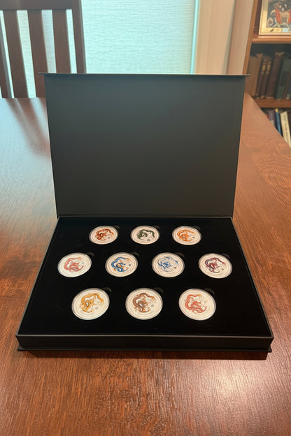 Dragon Display Box for 10 x 2012 Series II Perth Mnt Yr of the Dragon 1 oz Colorized Silver Coins