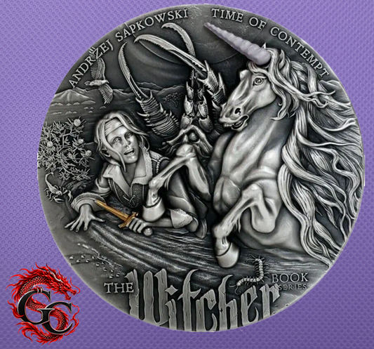 Moneda envejecida de The Witcher Tiempo de Desprecio con caja y certificado de autenticidad