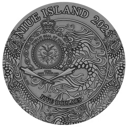 2023 Niue Zhang Fei Romance of the Three Kingdoms 2 oz Silver Antiqued Coin with Box & COA