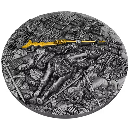 2023 Niue Zhang Fei Romance of the Three Kingdoms 2 oz Silver Antiqued Coin with Box & COA