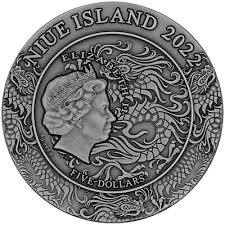2022 Niue Cao Cao Romance of the Three Kingdoms Tiger 2 oz Silver Antiqued Coin w/ Box & COA