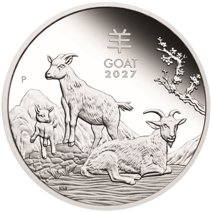 2027-P Lunar Series III Goat 1 oz .9999 Silver Proof w/ Box & COA #1979