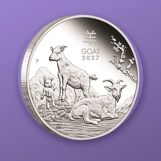 2027-P Lunar Series III Goat 1 oz .9999 Silver Proof w/ Box & COA #1984