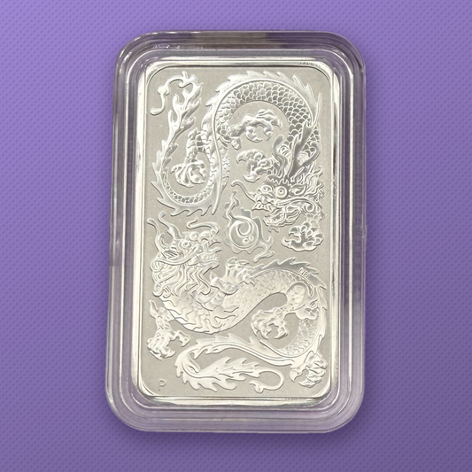 2020 Perth Mint Lunar Dragon 1 oz .9999 Silver Bar from Tube