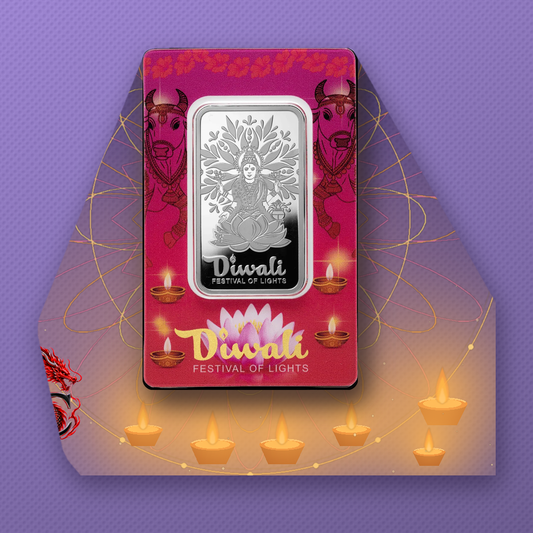 2026 PAMP Suisse Diwali Lakshmi & Sacred Cow 1 oz .999 Silver Bar in Assay