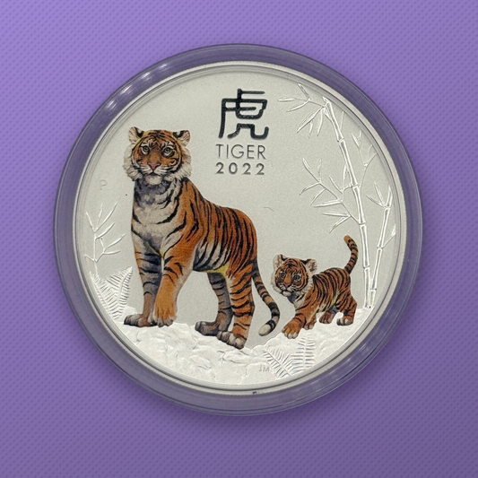 2022-P Lunar Series III Year of the Tiger 2 oz .9999 Silver Colorized BU