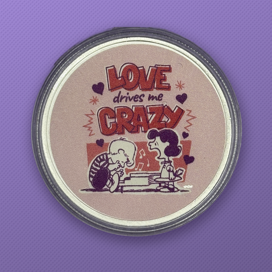 Peanuts Gang and Love Drives Me Crazy 1 oz .999 Silver Colorized Round