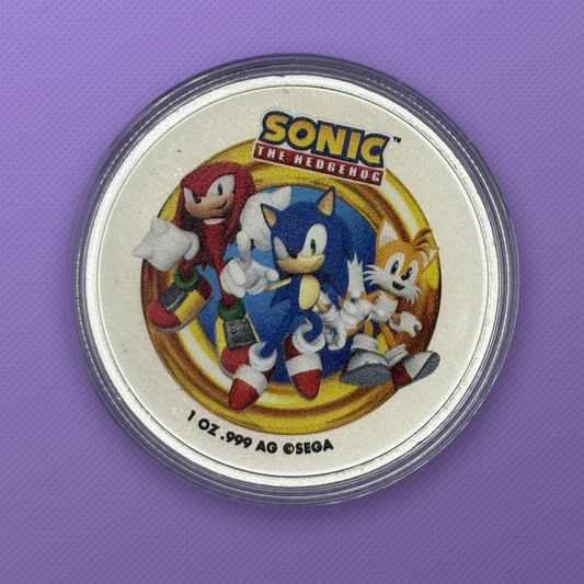 Sonic the Hedgehog Group and Dr. Eggman 1 oz .999 Silver Colorized Round