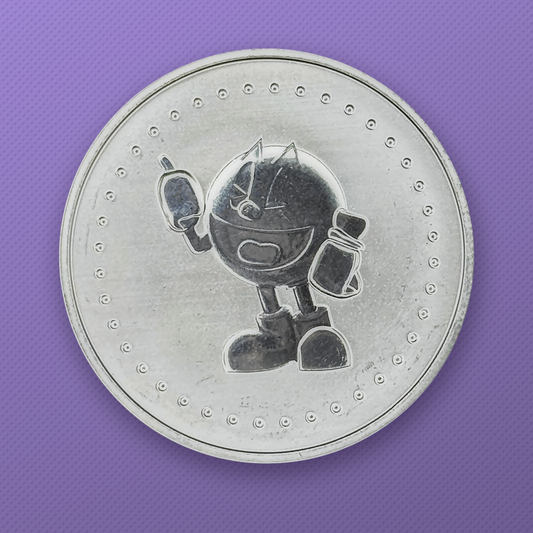 Pac-Man Pie Cutout and Character 1 oz .999 Silver Round