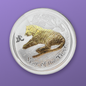 2010-P Australia Lunar Series II Year of the Tiger 1 oz .999 Silver Gilded BU