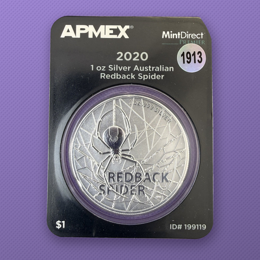 2020 Australia Redback Spider $1 1 oz .999 Silver Coin BU