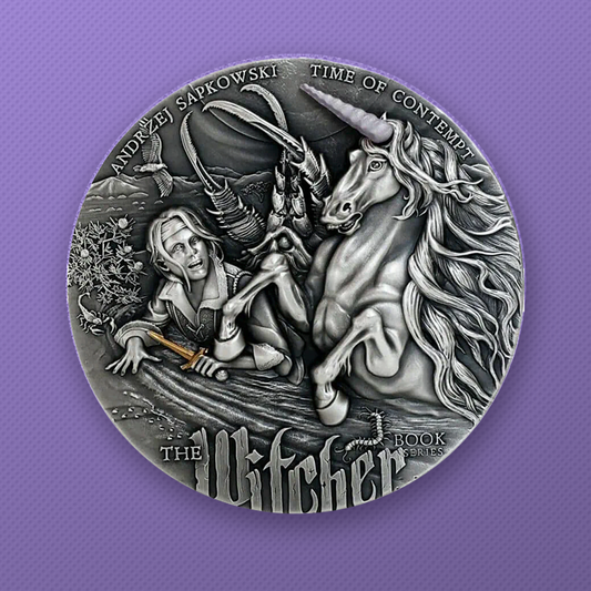 Niue The Witcher Time of Contempt 2 oz Silver Antiqued Coin with Box & COA