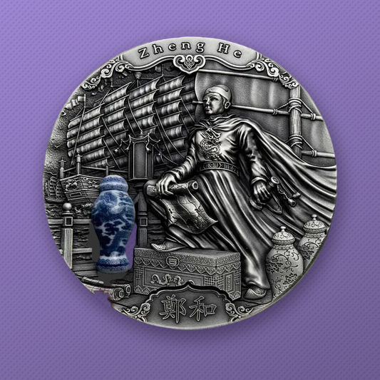 2021 Niue Famous Explorers Zheng He 2 oz Silver Coin with Box & COA