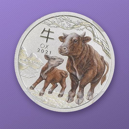 2021 Australia Ox Colorized 1/4 oz Silver ANDA Sydney Expo Cancellation NGC MS70