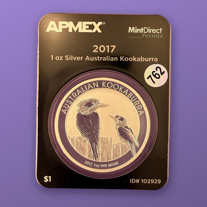 2017-P Australia Kookaburra $1 1 oz .999 Silver Coin APMEX MintDirect BU