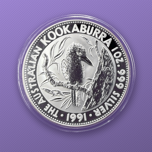 1991-P Australia Kookaburra $5 1 oz .999 Silver Coin BU