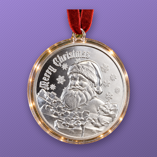 Merry Christmas Santa 1 oz .999 Fine with Ornament Capsule